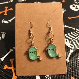 Halloween Handmade Earrings - Green Ghosts